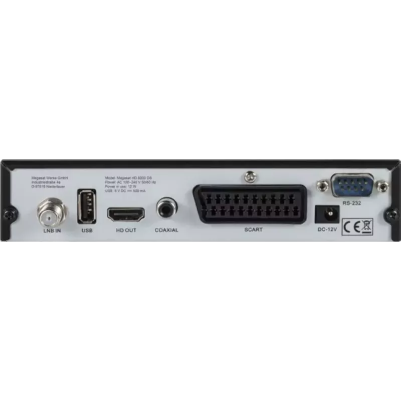 Cyfrowy odbiornik Megasat HD 6000 DS kabel Full HD Czarny