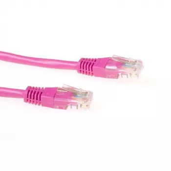 ACT Różowy kabel krosowy U/UTP CAT6 5 metrów z wtykami RJ45