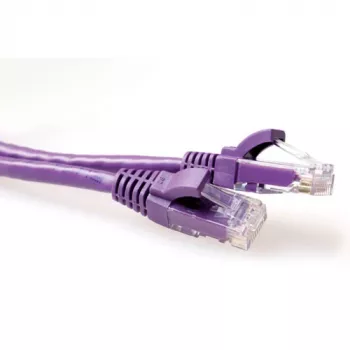 ACT Purpurowy 15-metrowy kabel krosowy U/UTP CAT6A z zabezpieczeniem zatrzasku, ze złączami RJ45