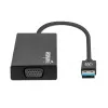 Manhattan USB-A Stacja dokująca/Hub, Porty (x5): Ethernet, HDMI, USB-A (x2) i VGA, Wejście zasilania Micro-USB (opcjonalnie, tylko gdy potrzebne dodatkowe zasilanie. Nie wymagane do funkcji podwójnego monitora. Kabel nie dołączony), Aluminium, Czarny, Trzyletnia gwarancja