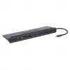 Manhattan Stacja dokująca USB-C/Hub z czytnikiem kart i MST, Porty (x9): Audio 3,5mm, DisplayPort, Ethernet, HDMI, USB-A (x3), USB-C i VGA, z zasilaniem (100W) do portu USB-C (Uwaga: wymaga ładowarki ściennej USB-C i kabla USB-C), Wszystkie porty mogą być używane jednocześnie