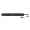 Manhattan Stacja dokująca USB-C/Hub z czytnikiem kart i MST, Porty (x9): Audio 3,5mm, DisplayPort, Ethernet, HDMI, USB-A (x3), USB-C i VGA, z zasilaniem (100W) do portu USB-C (Uwaga: wymaga ładowarki ściennej USB-C i kabla USB-C), Wszystkie porty mogą być używane jednocześnie