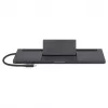 Manhattan Stacja dokująca USB-C/Hub z czytnikiem kart i MST, Porty (x9): Audio 3,5mm, DisplayPort, Ethernet, HDMI, USB-A (x3), USB-C i VGA, z zasilaniem (100W) do portu USB-C (Uwaga: wymaga ładowarki ściennej USB-C i kabla USB-C), Wszystkie porty mogą być używane jednocześnie