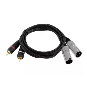 Kabel audio Omnitronic 3022522D 3 m 2 x XLR 2 x RCA Czarny