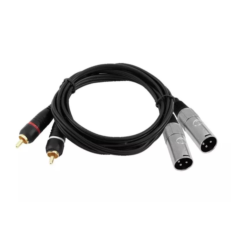 Kabel audio Omnitronic 3022522D 3 m 2 x XLR 2 x RCA Czarny