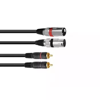 Kabel audio Omnitronic 3022522D 3 m 2 x XLR 2 x RCA Czarny