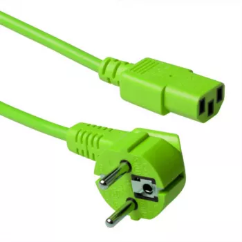 ACT Powercord kabel zasilający wtyczka CEE 7/7 męska (kątowa) - C13 zielony 5 m