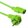 ACT Powercord kabel zasilający wtyczka CEE 7/7 męska (kątowa) - C13 zielony 5 m