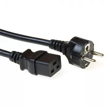 ACT Powercord przewód zasilający wtyk CEE 7/7 męski (prosty) - C19 czarny 2 m