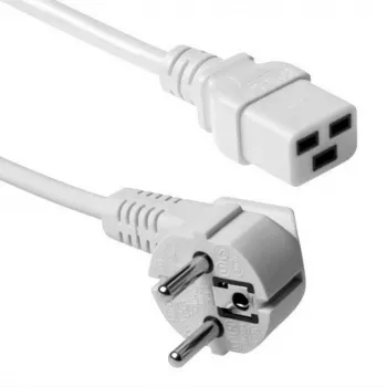 ACT Powercord kabel sieciowy CEE 7/7 męski (kątowy) - C19 biały 1.2 m