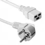 Kabel zasilający ACT złącze sieciowe CEE 7/7 (kątowe) do gniazda C19, 3 m, 250 V 16 A, biały