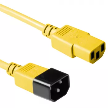 ACT Kabel zasilający C13 - C14 żółty 0,3 m, 0,3 m, złącze C13, złącze C14, 250 V, 6 A