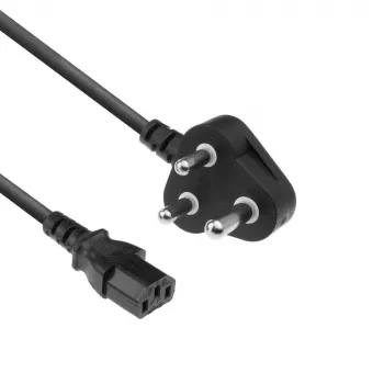 Kabel zasilający ACT Powercord wtyczka Indie/RPA - C13 czarny 2,5 m
