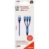 Kabel USB 2GO 797151 1.5m USB B USB C/Micro-USB B/Lightning Czarny Niebieski