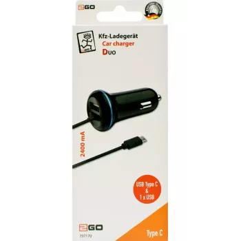 Ładowarka samochodowa 2GO 797170 Universal Czarna Gniazdo zapalniczki Auto 12/24V USB 1,4m