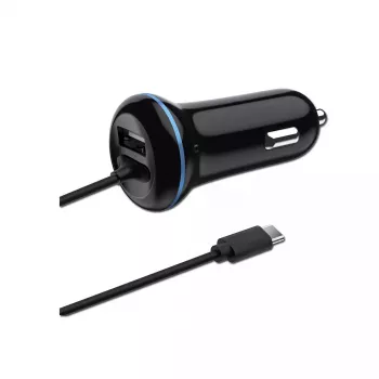 Ładowarka samochodowa 2GO 797170 Universal Czarna Gniazdo zapalniczki Auto 12/24V USB 1,4m