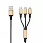 Kabel USB 2GO 797152 3m USB B USB C/Micro-USB B/Lightning czarny złoty