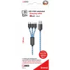 Kabel USB 2GO 797315 1,5 m USB B USB C/Micro-USB B/Lightning Czarny Niebieski