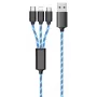 Kabel USB 2GO 797315 1,5 m USB B USB C/Micro-USB B/Lightning Czarny Niebieski