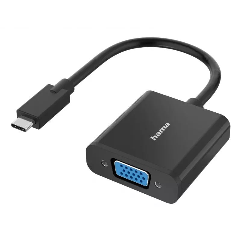 Hama 00300088 adapter wideo USB Type-C VGA (D-Sub) Czarny