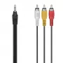 Hama 00305016 kabel audio 1.5 m 3.5mm 3 x RCA Czarny