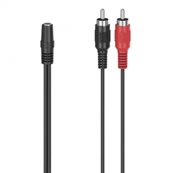 Kabel audio Hama 00305040 3,5 mm żeński na 2 x RCA męski Czarny