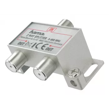 Rozdzielacz kabla HAMA Classic Line 2-drożny — 2 wyjścia dla współosiowych kabli TV/antenowych