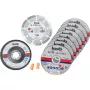 Zestaw startowy tarcz tnących KWB 712041 10 szt. z płaskim środkiem do cegły, marmuru, stali