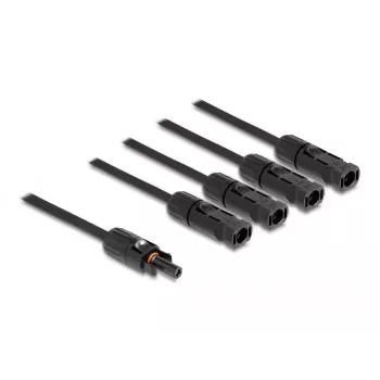Rozgałęźnik kablowy DeLOCK DL4 Solar Splitter kabel 1 x żeński na 4 x męskie 50 cm czarny