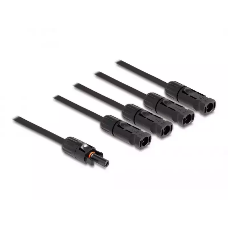 Rozgałęźnik kablowy DeLOCK DL4 Solar Splitter kabel 1 x żeński na 4 x męskie 50 cm czarny