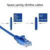 ACT niebieski 0,15 m LSZH U/UTP CAT6 slimline patch kabel do centrów danych z wtykami RJ45 bez zaczepu