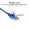 ACT niebieski 0,15 m LSZH U/UTP CAT6 slimline patch kabel do centrów danych z wtykami RJ45 bez zaczepu