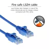 ACT niebieski 0,15 m LSZH U/UTP CAT6 slimline patch kabel do centrów danych z wtykami RJ45 bez zaczepu