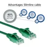 ACT zielony 0,15 m LSZH U/UTP CAT6 patchcord slimline do centrów danych, bezzaczepowy, ze złączami RJ45