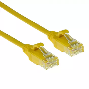 ACT Żółty 0,15 m LSZH U/UTP CAT6 cienki kabel krosowy do centrów danych z zaczepami ochronnymi, ze złączami RJ45