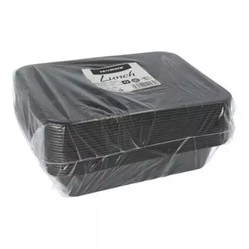 Jednorazowy pojemnik do przechowywania żywności Papstar 96552 Polipropylen Czarny 227x178x45mm