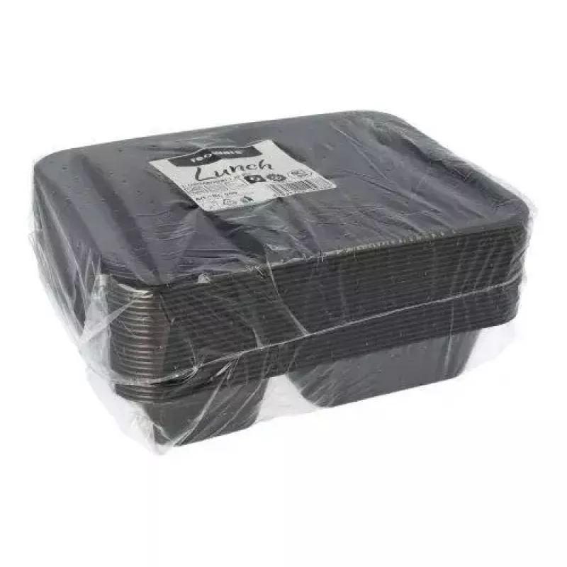 Jednorazowy pojemnik do przechowywania żywności Papstar 96553 Polipropylen Czarny 227x178x45mm