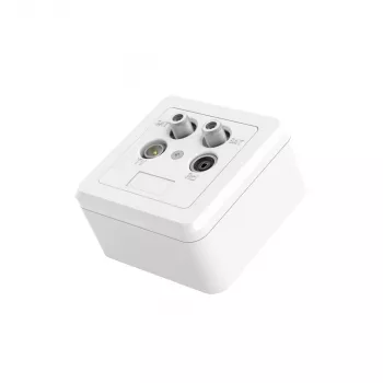 Gniazdo Hama 00205354 2x SAT + TV + Radio Białe