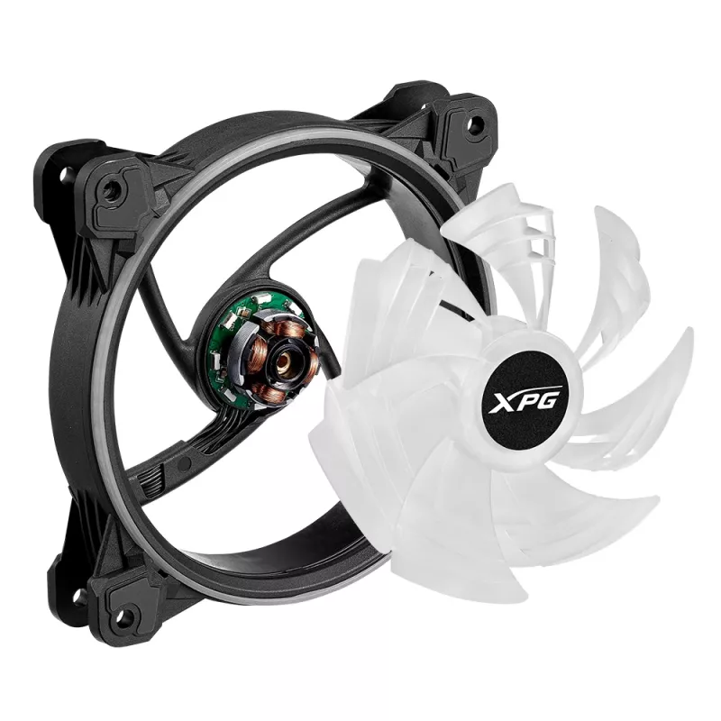 XPG HURRICANE 120 ARGB PWM Czarny, Wentylator, 12 cm, 600 RPM, 2000 RPM, Czarny