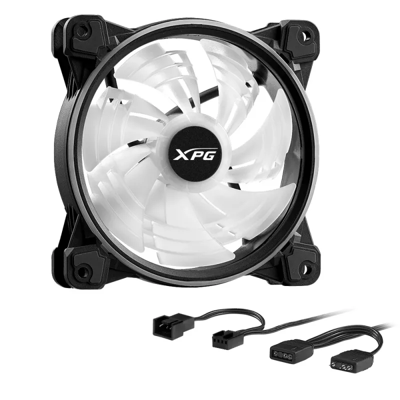 XPG HURRICANE 120 ARGB PWM Czarny, Wentylator, 12 cm, 600 RPM, 2000 RPM, Czarny