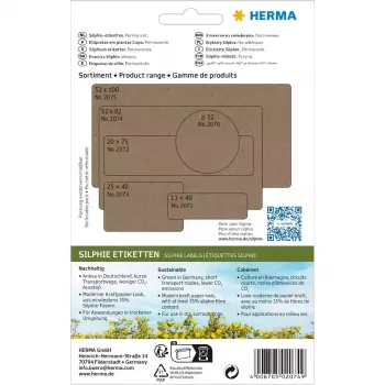 HERMA 2074 etykiety samoprzylepne Zaokrąglony prostokąt Trwały Brązowy 52x82 mm 96 szt.
