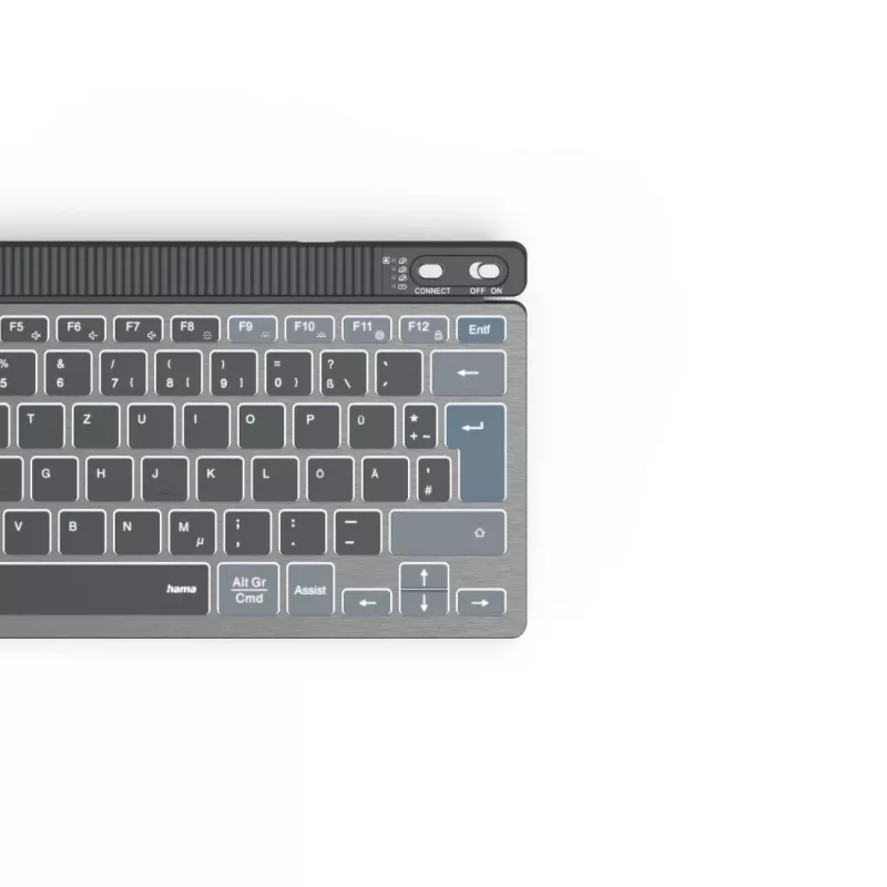 Klawiatura Hama WK-700 do domu/biura Bluetooth QWERTZ niemiecka antracytowa, czarna, niebieska