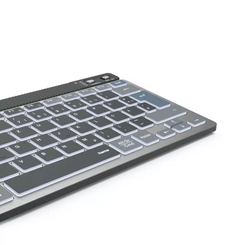 Klawiatura Hama WK-700 do domu/biura Bluetooth QWERTZ niemiecka antracytowa, czarna, niebieska