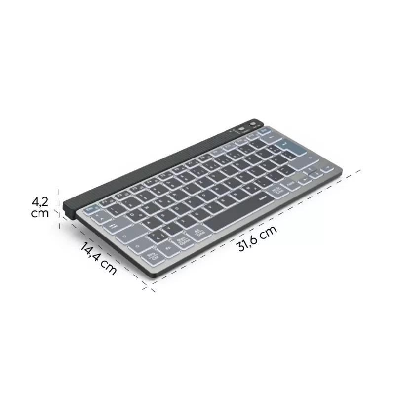 Klawiatura Hama WK-700 do domu/biura Bluetooth QWERTZ niemiecka antracytowa, czarna, niebieska