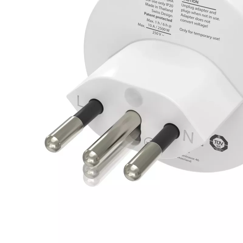 Hama 00223484 adapter wtyczki zasilającej Typ J Typ C (Europlug) Biały