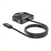 Manhattan USB-C i USB-A Combo Dock/Hub, Porty (4): USB-A (x2) i USB-C (x2), 5 Gb/s (USB 3.2 Gen1 znane jako USB 3.0), kątowa konstrukcja dla łatwego dostępu do portów, zasilany przez USB (nie wymaga zewnętrznego zasilacza)