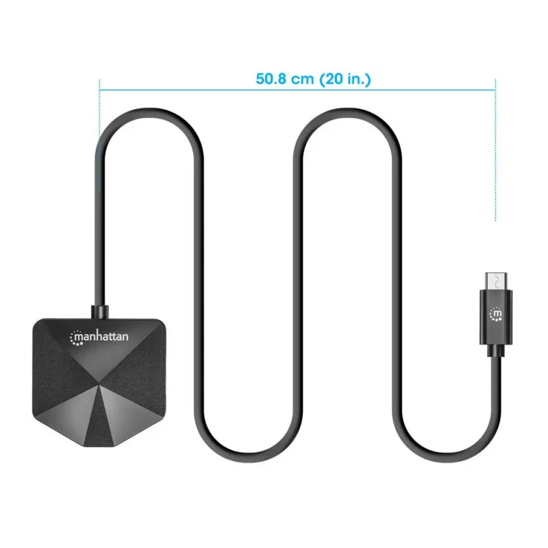 Manhattan USB-C i USB-A Combo Dock/Hub, Porty (4): USB-A (x2) i USB-C (x2), 5 Gb/s (USB 3.2 Gen1 znane jako USB 3.0), kątowa konstrukcja dla łatwego dostępu do portów, zasilany przez USB (nie wymaga zewnętrznego zasilacza)