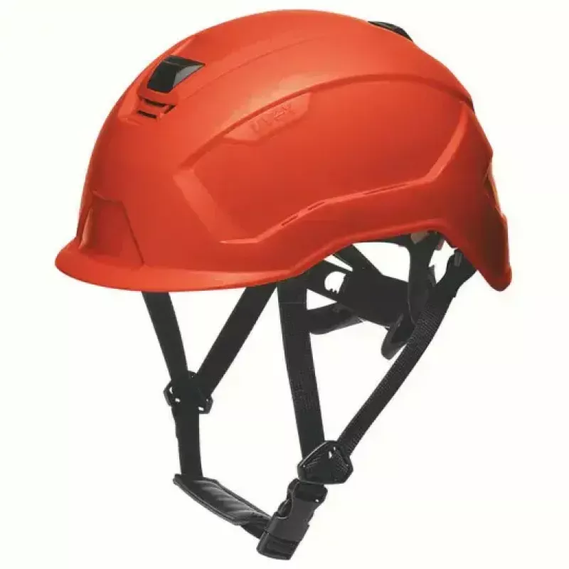 Kask ochronny UVEX 9731333 — HDPE, tworzywo sztuczne, czerwony, regulowany 51–65 cm