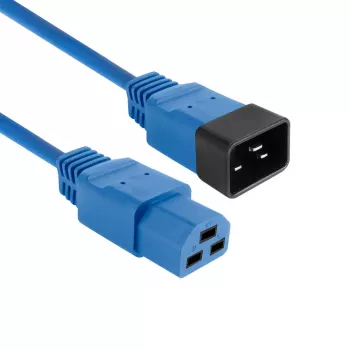 Przewód zasilający ACT C20–C21 IEC60320 niebieski 1 m, 250 V, 16 A