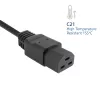Kabel zasilający ACT C20–C21 IEC60320 czarny 1 m, 250 V 16 A